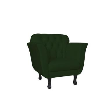 Imagem de Kit Namoradeira + 2 Poltronas Decorativa Dália Suede Verde Pés Madeira