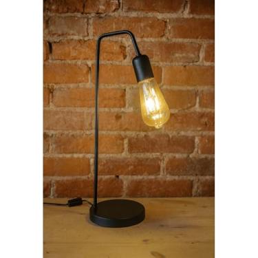 Imagem de Luminária de Mesa Industrial 37cm - Bivolt com Soquete E27-4 Cores - Lâmpada Não Incluída(PRETO)