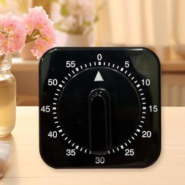 Imagem de Relógio mecânico quadrado de 60 minutos com alarme alto, sem necessidade de pilhas, temporizador visual manual para casa, estudo e sala de aula
