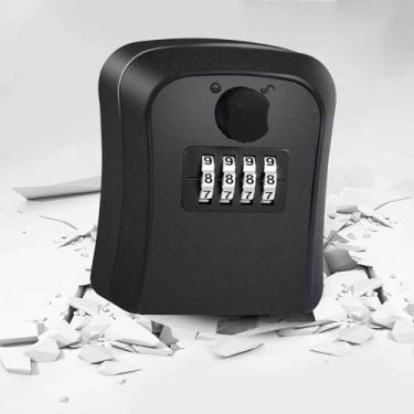 Imagem de SAFELock Box, caixa de segurança com combinação de 4 dígitos, à prova d'água para armazenamento de chaves de casa, suporte de parede externo, código redefinível, caixas de senha de segurança seguras