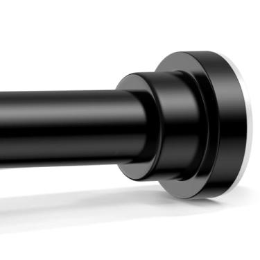 Imagem de Pacote com 1 varão de cortina de chuveiro preto de 116 a 192 cm - haste de tensão de chuveiro para banheiro, armário, janela, divisor de quarto, haste de chuveiro ajustável, fácil instalação, sem