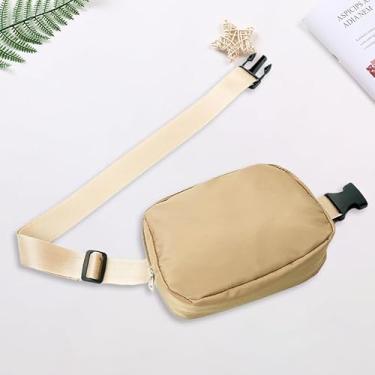 Imagem de Bolsa de peito feminina, bolsa de cintura de grande capacidade com alça ajustável, pochete transversal versátil para uso ao ar livre para mulheres, Caqui, One Size, uso diário