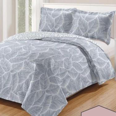 Imagem de Kit Cobre Leito Colcha Daily Casal 3 Peças Dupla Face Estampado - Floral 42 - 100% Poliéster