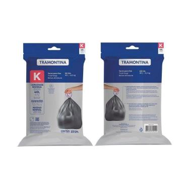 Imagem de Saco De Lixo Para Lixeiras Tramontina Com Cordão De Fechamento 40 Litros