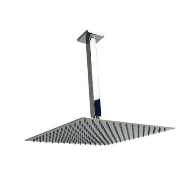Imagem de Ducha Quadrada 25x25 cm Inox 304 com Braço Suporte de Teto - AMG Metai