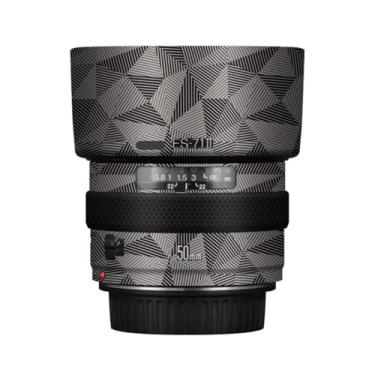 Imagem de Adesivo de lente de câmera EF 50 1.4 para Canon EF 50 mm F1.4 Película protetora de vinil decalque skin (titânio triangular)