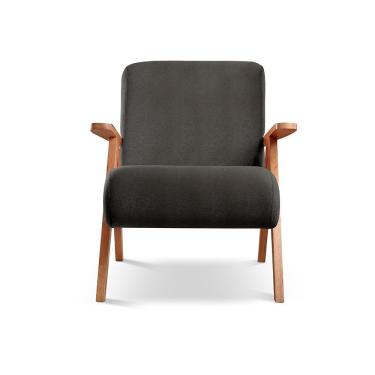 Imagem de Poltrona Braço De Madeira Laguna linho Preto 102