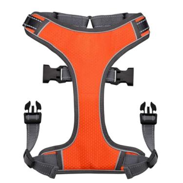 Imagem de Peitoral para cães, disponível em P, M, G, GG e PP em designs em forma de X e xadrez, equipado com uma corda de tração para uso ao ar livre