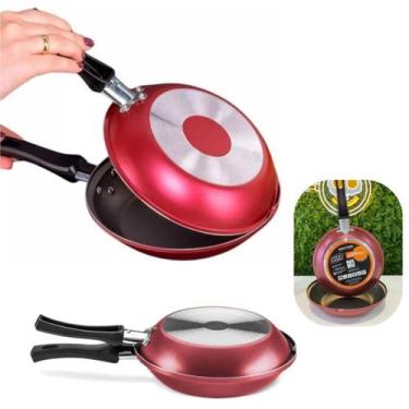 Imagem de Omeleteira 800ml Frigideira Para Ovos em Aluminio Antiaderente Cereja 