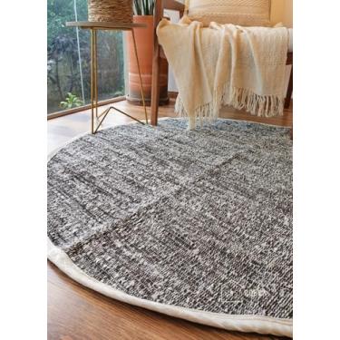 Imagem de Casa Coeva - Tapete Tear Redondo Versatto Dupla Face Marrom Café 145 cm