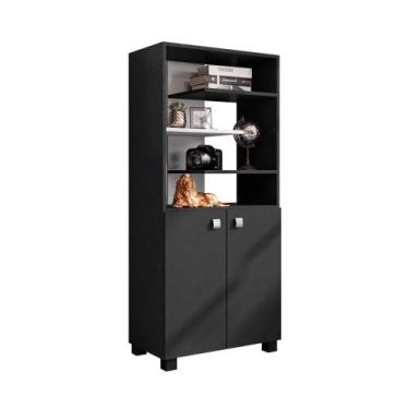 Imagem de Estante Multiuso Para Escritório Com Portas Armário Luna - Móveis Leão