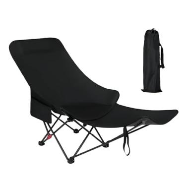 Imagem de Cadeiras dobráveis ao ar livre para adultos | Assento de gramado portátil, cadeira de encosto alto com descanso para os pés para jardim, convés, caminhadas, gramado, pátio, piquenique, mochila