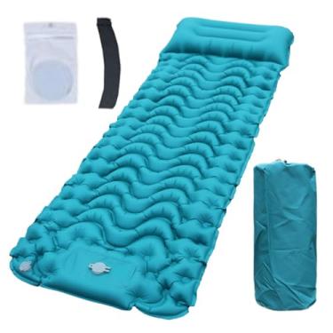Imagem de Colchão de ar compacto para barraca – Tapete de dormir compacto e dobrável, equipamento de bomba de pé integrado com de transporte para viagens de ao ar livre