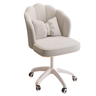 Imagem de Cadeira de escritório cadeira de jogos cadeira de computador cadeira de mesa fofa de veludo, cadeira giratória estofada, cadeira de vaidade de altura ajustável com rodas e braços, poltrona giratória