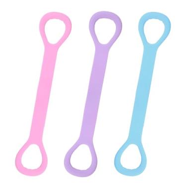 Imagem de Pacote com 3 faixas de resistência para mulheres e homens, faixas elásticas para braço de ombro traseiro, 8 formas de corda elástica para exercícios físicos para exercícios físicos de ioga e pilates