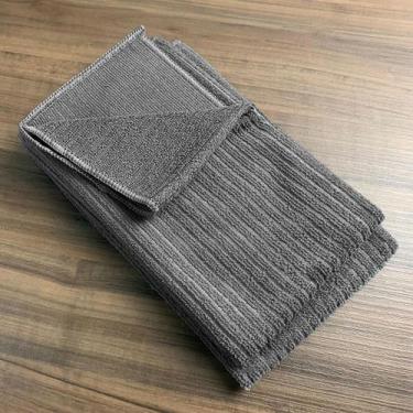 Imagem de Kit 4 Pano Copa Pia Cozinha Microfibra Absorve 40X48 Pra Cz - Idealiza