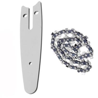 Imagem de Corrente Com Sabre 4 Polegadas 14 Dentes Kit Reposiçao Mini Motosserra