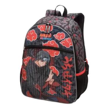 Imagem de Mochila Costas Infantil Escolar Menino Naruto Shippuden Itachi Preta-Masculino