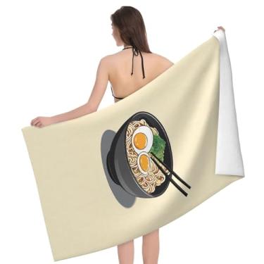 Imagem de ZERAOKE Delicious Sweet Ramen Print Toalha de praia grande 81 x 132 cm, secagem rápida, à prova de areia, toalha de banho e piscina para adultos, nadadores, presentes