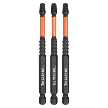 Imagem de HARFINGTON 3 peças de chaves de fenda de cabeça quadrada, haste sextavada de 1/10.2 cm, cabeça magnética SQ3, 10 cm de comprimento, S2, broca de aço para reparo, chave de fenda elétrica