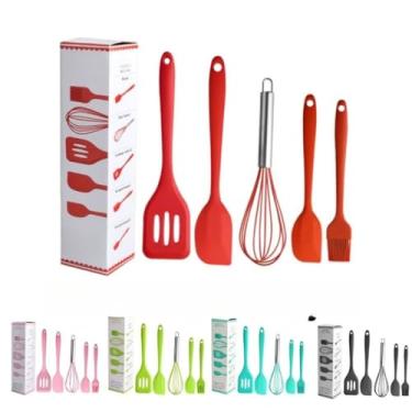 Imagem de Utensilios para Cozinha Conjunto 12 Peças - Espatula de Silicone e Colher de Silicone para Cozinha, Cabo de Madeira, Adaptável a Panelas Antiaderentes, Ideal para Uso Doméstico