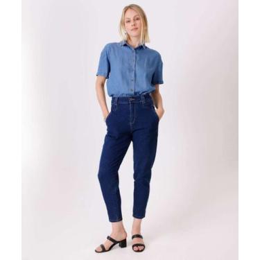 Imagem de Calça Jeans Mom Feminina Bolsos Sawary-78069, Jeans azul, 34