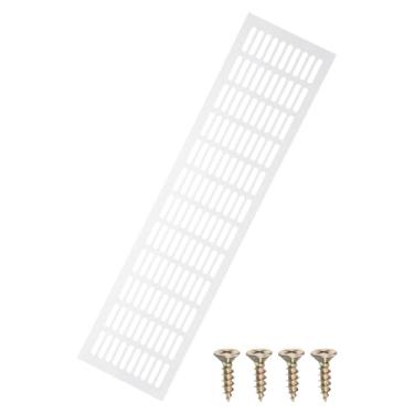 Imagem de PATIKIL Capa de ventilação de porta de 61 x 15 cm, capa de ventilação de grade de alumínio com parafusos de montagem para porta de teto de armário de guarda-roupa, branca