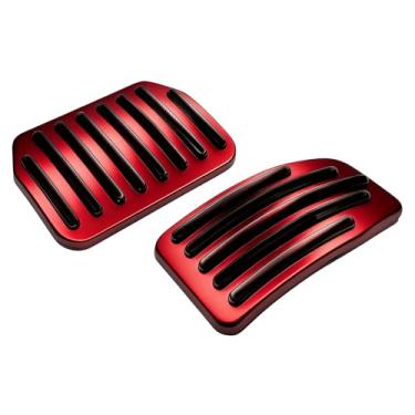 Imagem de SWQS Conjunto de capas de pedal de freio de carro para pedal de embreagem para 2016-2026 Tesla modelo Y modelo 3, alumínio antiderrapante desempenho acelerador de pedal de substituição acessórios de