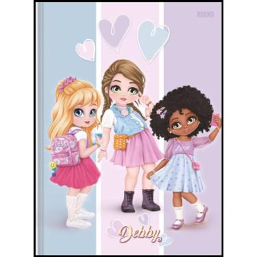 Imagem de Caderno Brochura 1/4, Animativa, Capa Dura, Debby, 80 Folhas, Pacote com 5