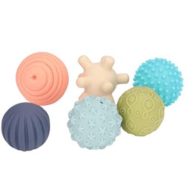 Imagem de aqxreight Conjunto de Bolas Sensoriais Texturizadas para Bebês, 6 Peças, Portátil, Macio, Multicolorido, Brinquedo de Bola de Apertar, Cor de 6 Meses, bebê Com Discriminação, Texturas Grosseiras