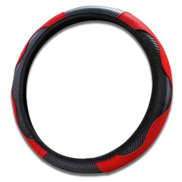 Imagem de Uiojokv Capa de volante de carro, protetor de volante universal de microfibra PU de 38 cm, acessórios de direção antiderrapantes respiráveis elásticos, acessórios de interior de carro para a maioria