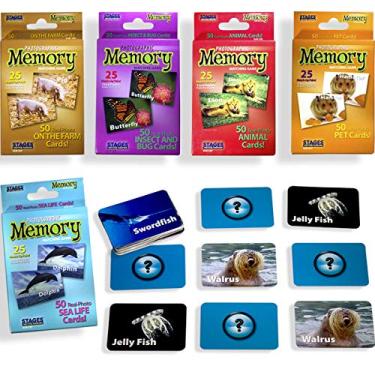 Imagem de Stages Learning Set of Animal Picture Memory Card Real Photo Concentration Games, Multicolor, Size 10 x 5