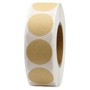 Imagem de 1000 peças de adesivos Kraft, etiquetas redondas marrom claro de 2,5 cm, papel natural para potes de conserva, envelopes, codificação, sala de aula, escritórios, armazéns, embalagens, cadernos