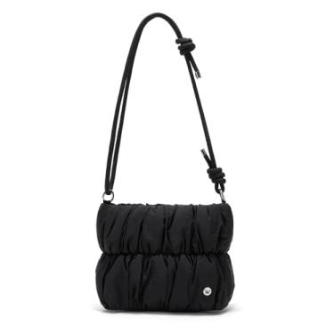 Imagem de WESTBRONCO Bolsas transversais pequenas femininas de nylon com alça ajustável, Preto