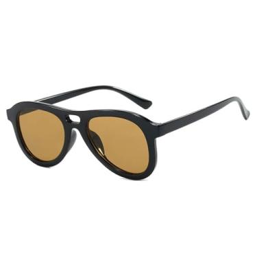 Imagem de Óculos de Sol Jelly Color Gradient Unissex Oval com Proteção UV400 para Esportes ao Ar Livre, Corrida e Ciclismo, Cor Chá Preto