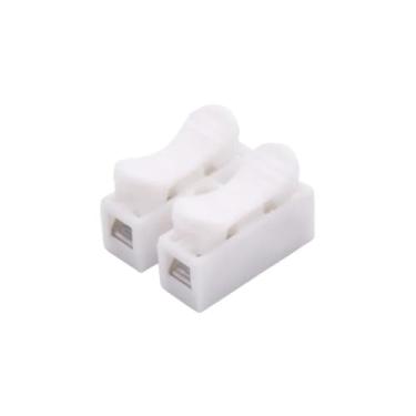 Imagem de CYSUE 10 pçs/lote 2P 3P Mini Push Quick Splice Lock conector de fio branco CH2 CH3 grampo de mola elétrica bloco terminal de conexão (2P)