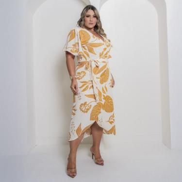 Imagem de Vestido Longo Plus Size Moda Sofisticada Evangelica - Rosamel Moda, Nu