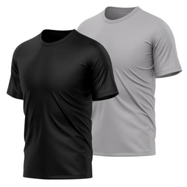 Imagem de Kit 2 Camisetas Masculina Dry Manga Curta Proteção UV Slim Fit Básica Academia Treino Fitness-Masculino