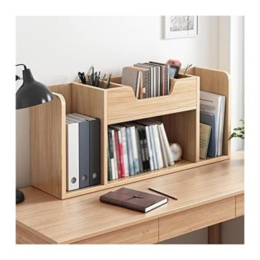 Imagem de Armário de arquivos, estante de mesa, prateleira de armazenamento de escritório, caixa de armazenamento de mesa, suporte de exibição de madeira, estante de livros, 99,8 x 20 x 45 cm, suporte de