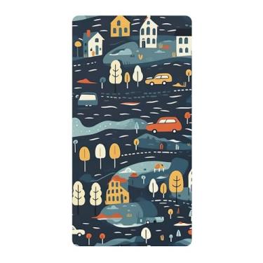 Imagem de xigua Lençol de berço de algodão com desenho animado de carros para meninas e meninos, macio e respirável, adequado para berço padrão e cama de criança pequena