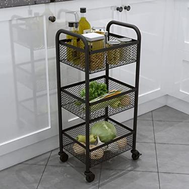 Imagem de Carrinho de armazenamento branco de 3 camadas - Carrinho utilitário de metal fino com rodas, organizador de prateleiras móveis para cozinha e espaços estreitos, design deslizante para fácil acesso