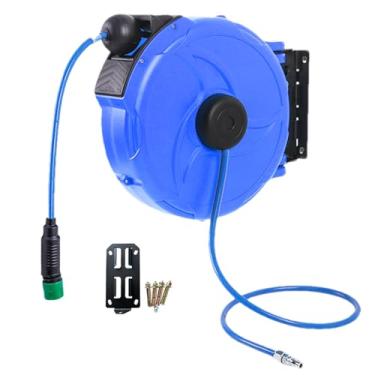 Imagem de Carretel para Mangueira Retrátil,Suporte Robusto De 12 Metros Com Montagem | Montagem Em Parede Para Enrolador De Mangueira - Para Uso No Jardim, Exterior, Garagem, Casa, Loja E Jardinagem