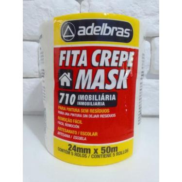 Imagem de Fita Crepe Mask 710 Adelbras Branca 24mmx50m