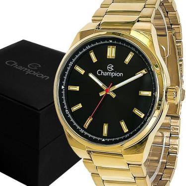 Imagem de Relógio Masculino Champion Dourado Analógico Original Luxo