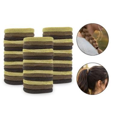 Imagem de Kit 300 Elásticos Xuxinha Nude Marrom Bege Cabelos Atacado Hair Pentea