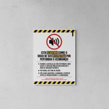Imagem de Placa Acm De Academia Não Faça Barulho 18X23 - Sinalizo