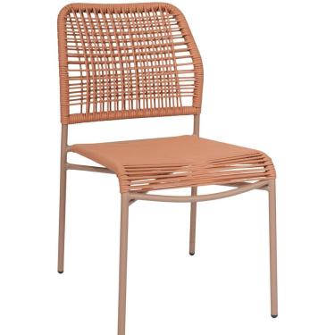 Imagem de Cadeira em Aço Carbono e Corda Náutica em Polietileno para Área Externa Leme Terracota