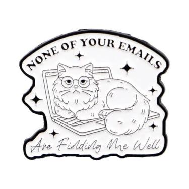 Imagem de Broche De Esmalte Gato Cartoon, Emblemas De Lapela De Metal De Animais