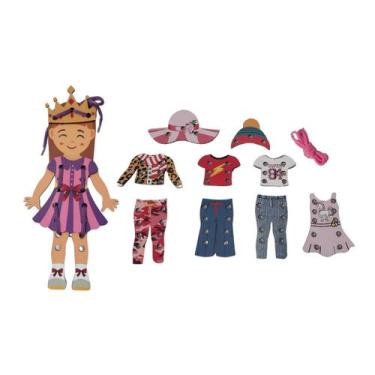 Imagem de Meus Primeiros Alinhavos Princesa Fashion Brinquedos Educativos Madeir