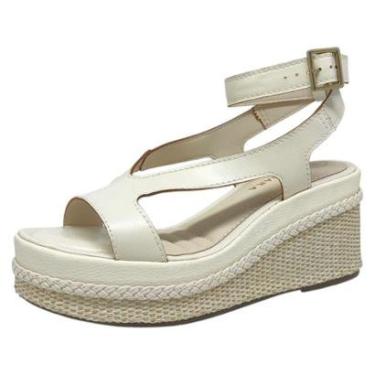 Imagem de Sandália Feminina Anabela Plataforma Tramado Leve Tanara-Feminino